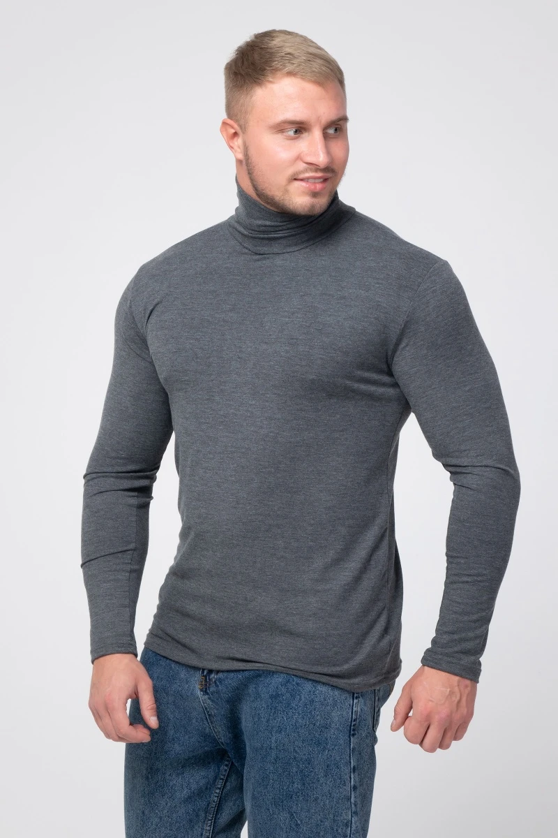Водолазка мужская с длинным рукавом - 392 - антрацит