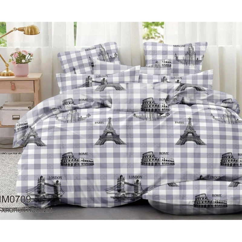 КПБ "Иматекс" поплин "Кругосветное путешествие" р. Евро 2