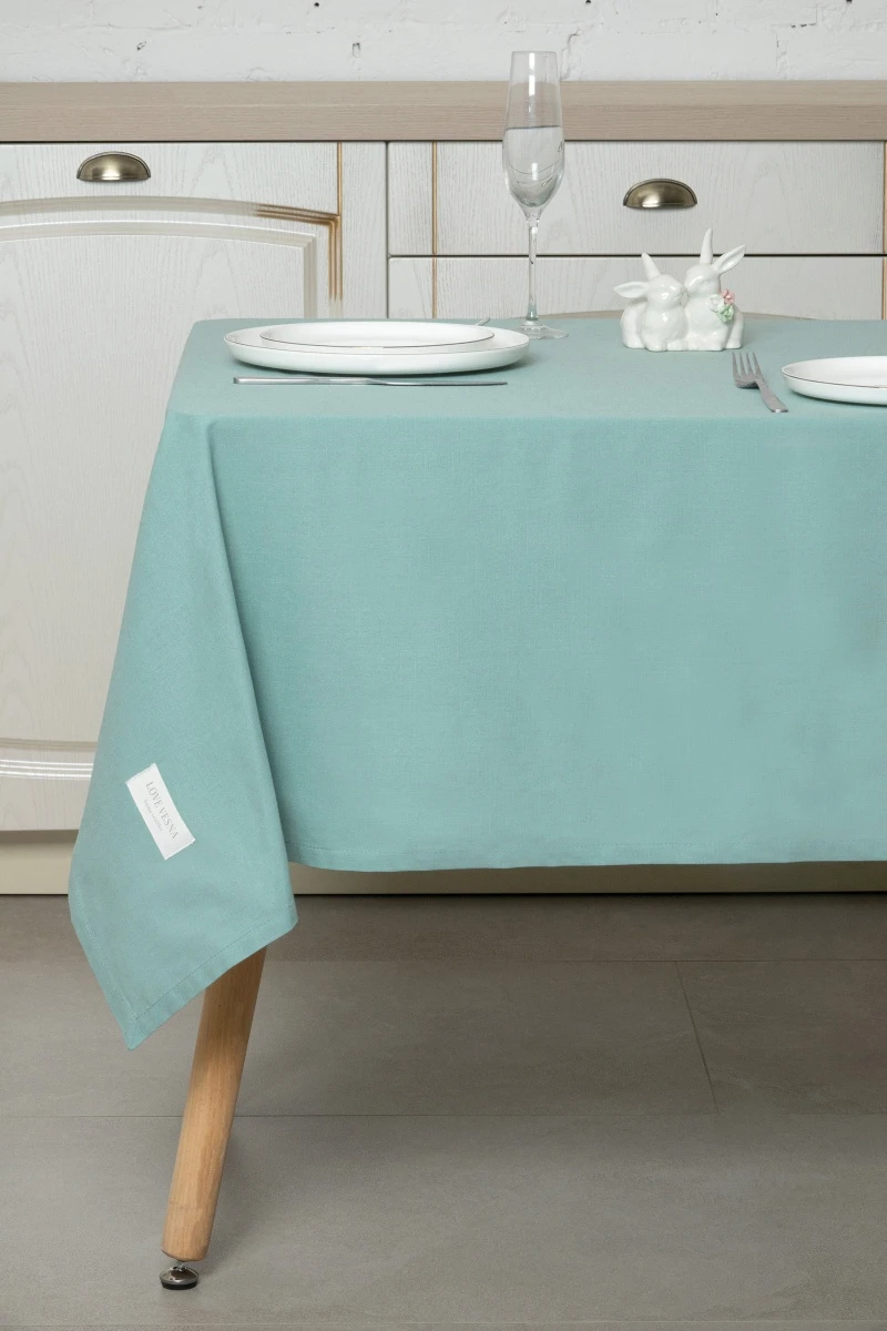 Скатерть из хлопка (ЭТ) "Ментол" (евро-угол) арт. 910