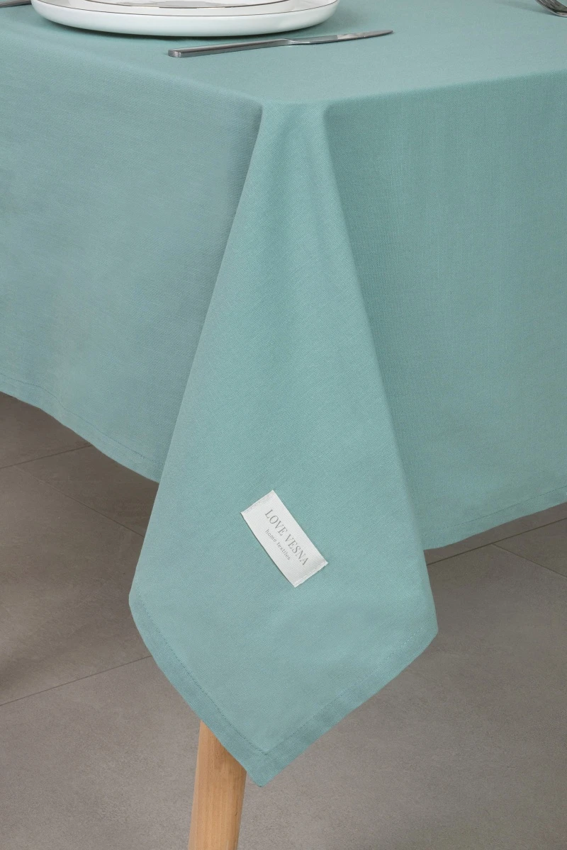 Скатерть из хлопка (ЭТ) "Ментол" (евро-угол) арт. 910