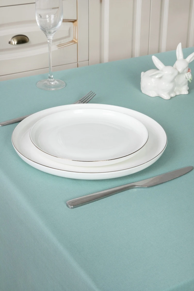 Скатерть из хлопка (ЭТ) "Ментол" (евро-угол) арт. 910