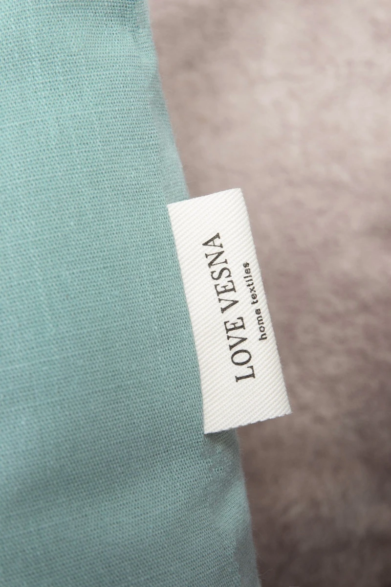 Декоративная наволочка на молнии из хлопка (ЭТ) "Ментол" арт. 910