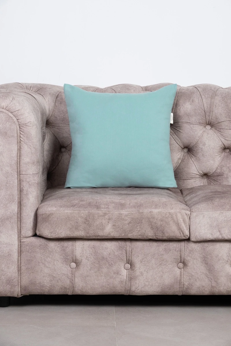 Декоративная наволочка на молнии из хлопка (ЭТ) "Ментол" арт. 910