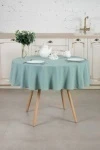 Скатерть круглая из хлопка (ЭТ) "Ментол" арт. 910 (145х145)