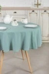Скатерть круглая из хлопка (ЭТ) "Ментол" арт. 910 (145х145)