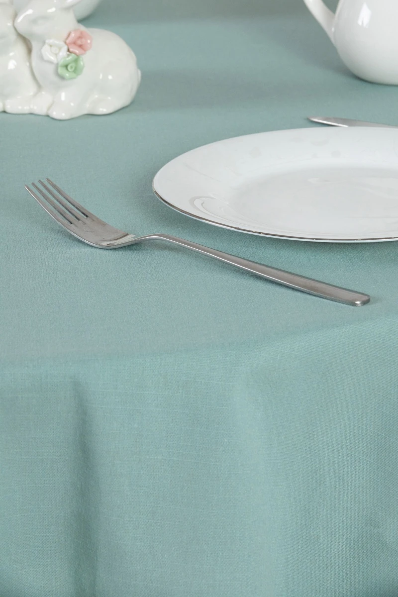 Скатерть круглая из хлопка (ЭТ) "Ментол" арт. 910 (145х145)