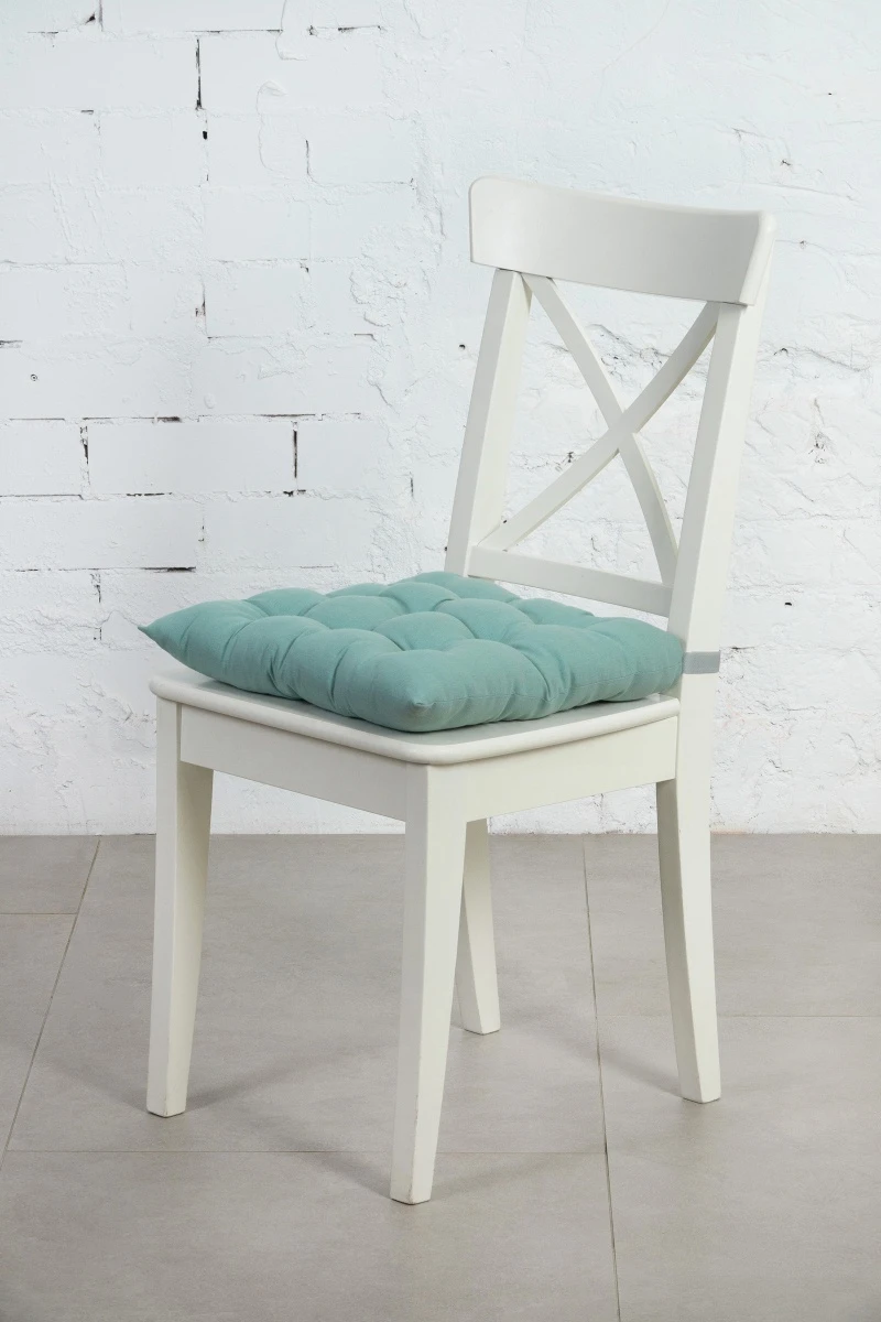 Подушка на липучках (М-9) на стул из хлопка (ЭТ) "Ментол" арт. 910