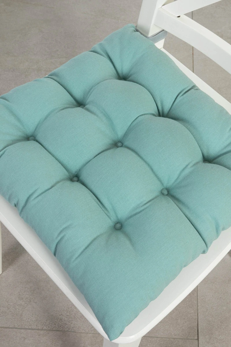 Подушка на липучках (М-9) на стул из хлопка (ЭТ) "Ментол" арт. 910