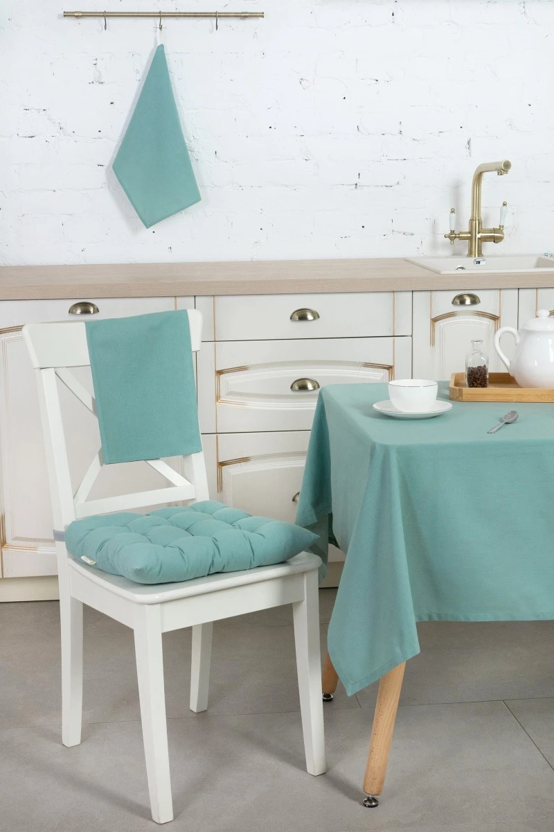 Подушка на липучках (М-9) на стул из хлопка (ЭТ) "Ментол" арт. 910