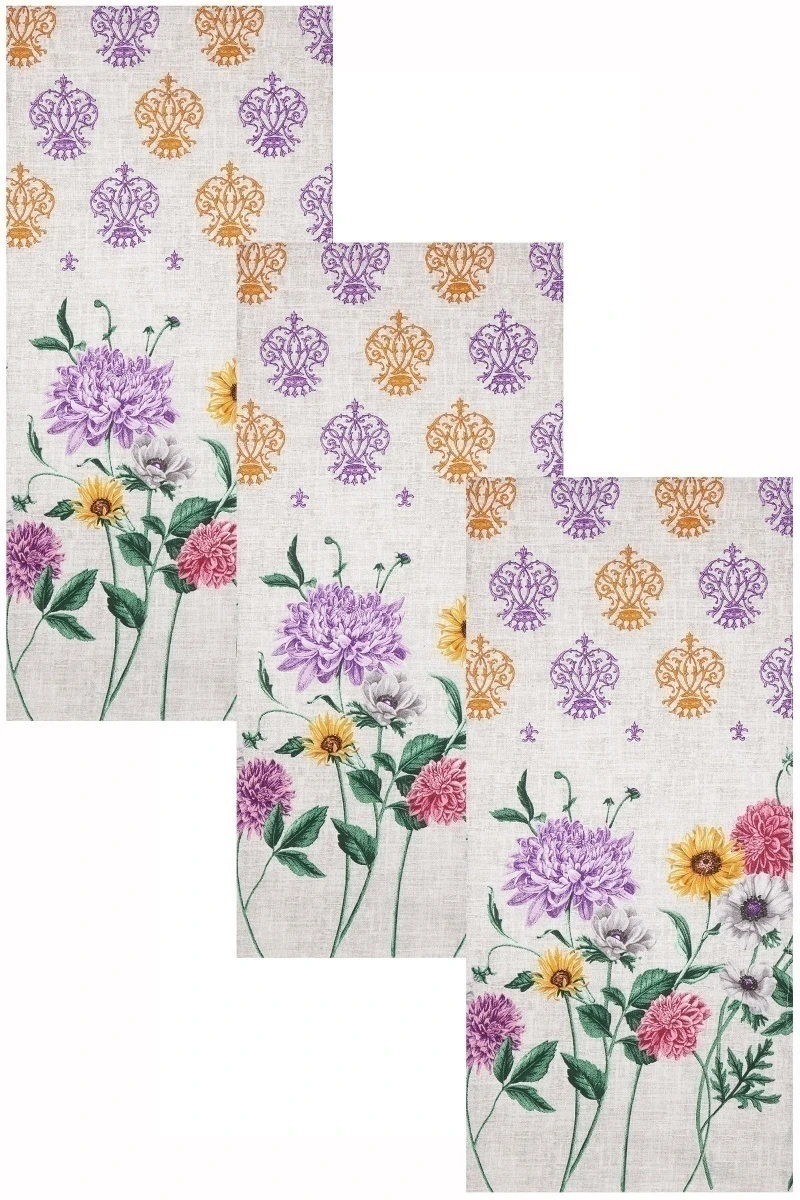 Набор полотенец рогожка (Пром) Микс Лета - 3 шт - 35х75 см