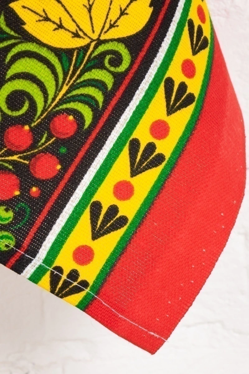 Набор полотенец рогожка (Диз) Хохлома (земляника) - 3 шт - 35х75 см