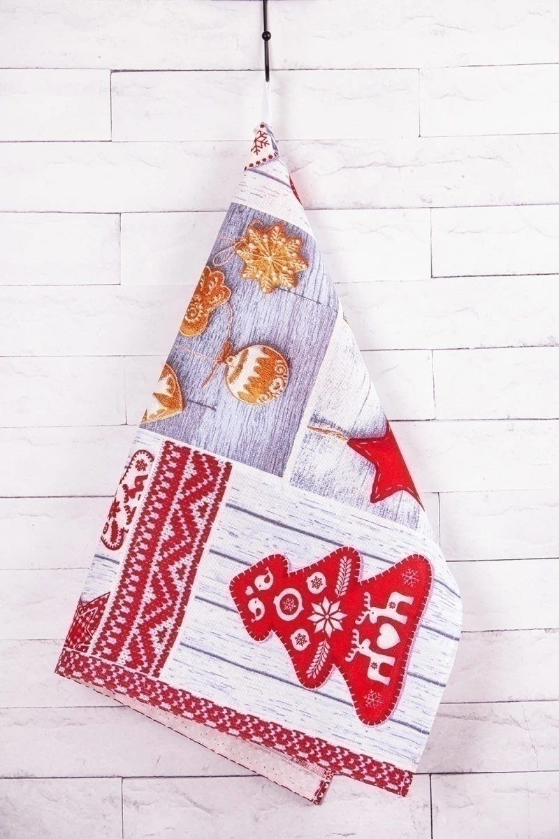 Набор полотенец рогожка (Диз) Счастливого Рождества - 3 шт - 45х60 см