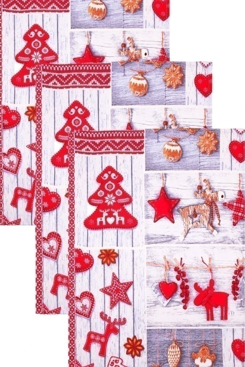 Набор полотенец рогожка (Диз) Счастливого Рождества - 3 шт - 45х60 см