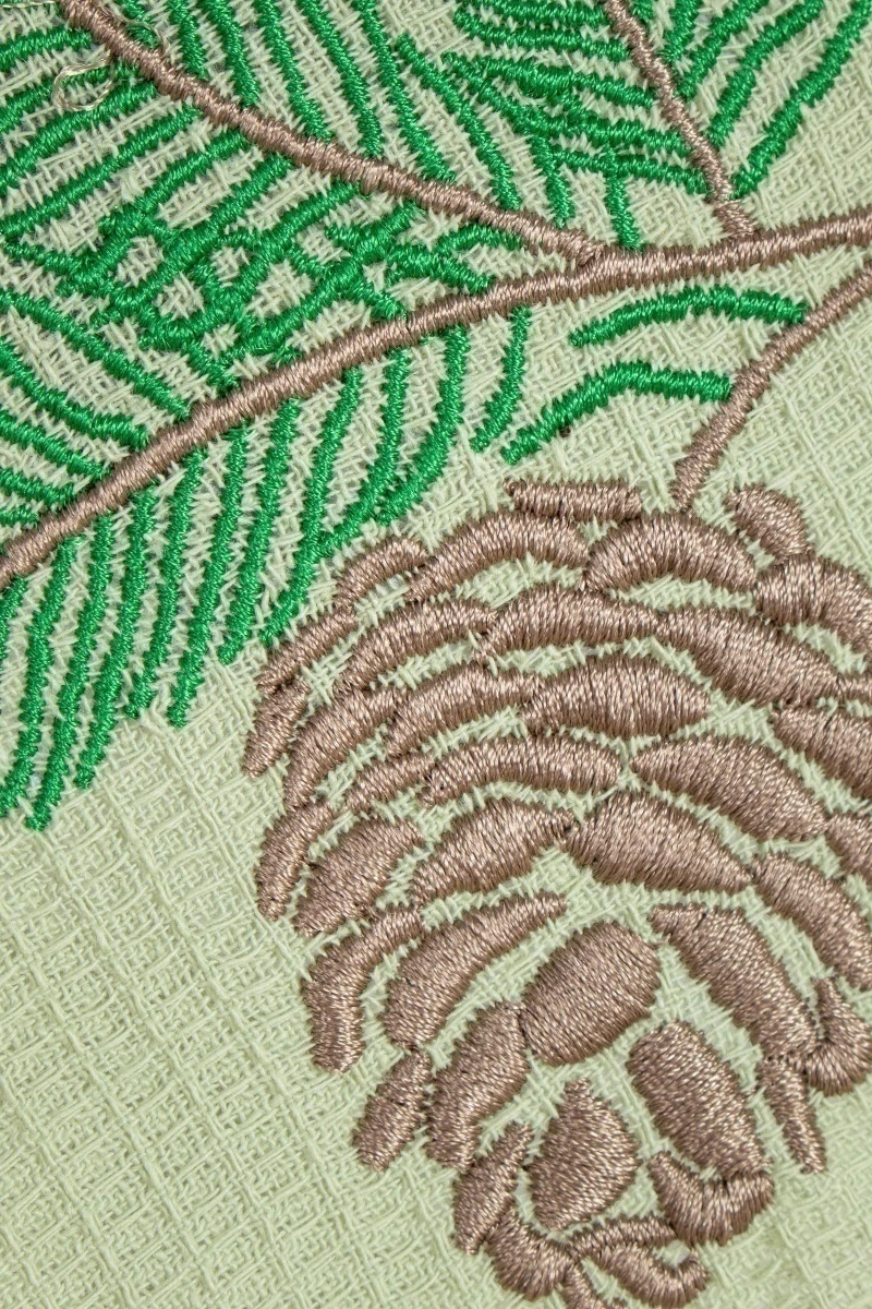 Полотенце ваф 45/60 Олива с вышивкой Шишки (ТТ) (160 гр)