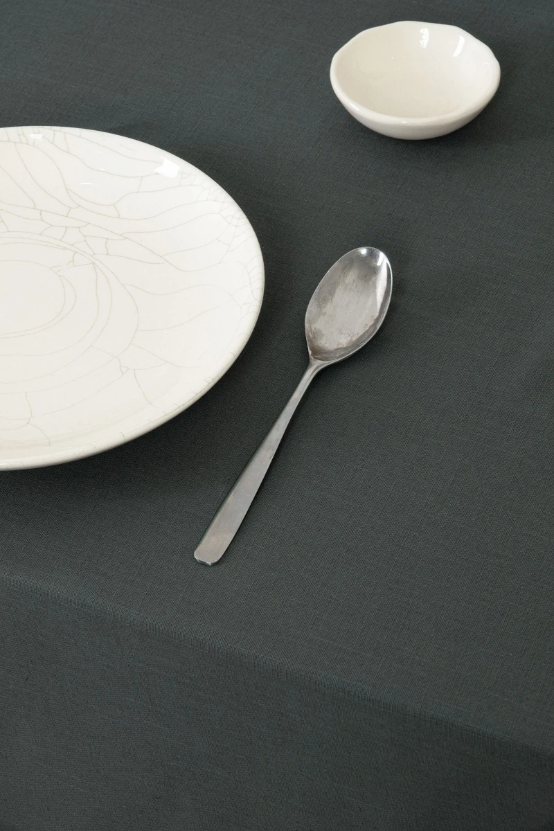 Скатерть из хлопка (ЭТ) "Темно-серый" (евро-угол)