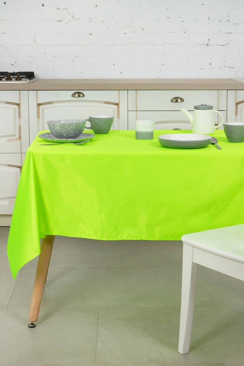 Скатерть водоотталкивающая Оксфорд-соты "Неоновый зеленый"