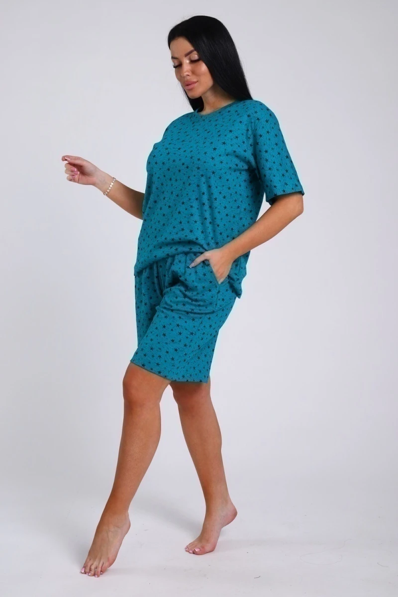 Костюм с шортами 52317 (изумруд)