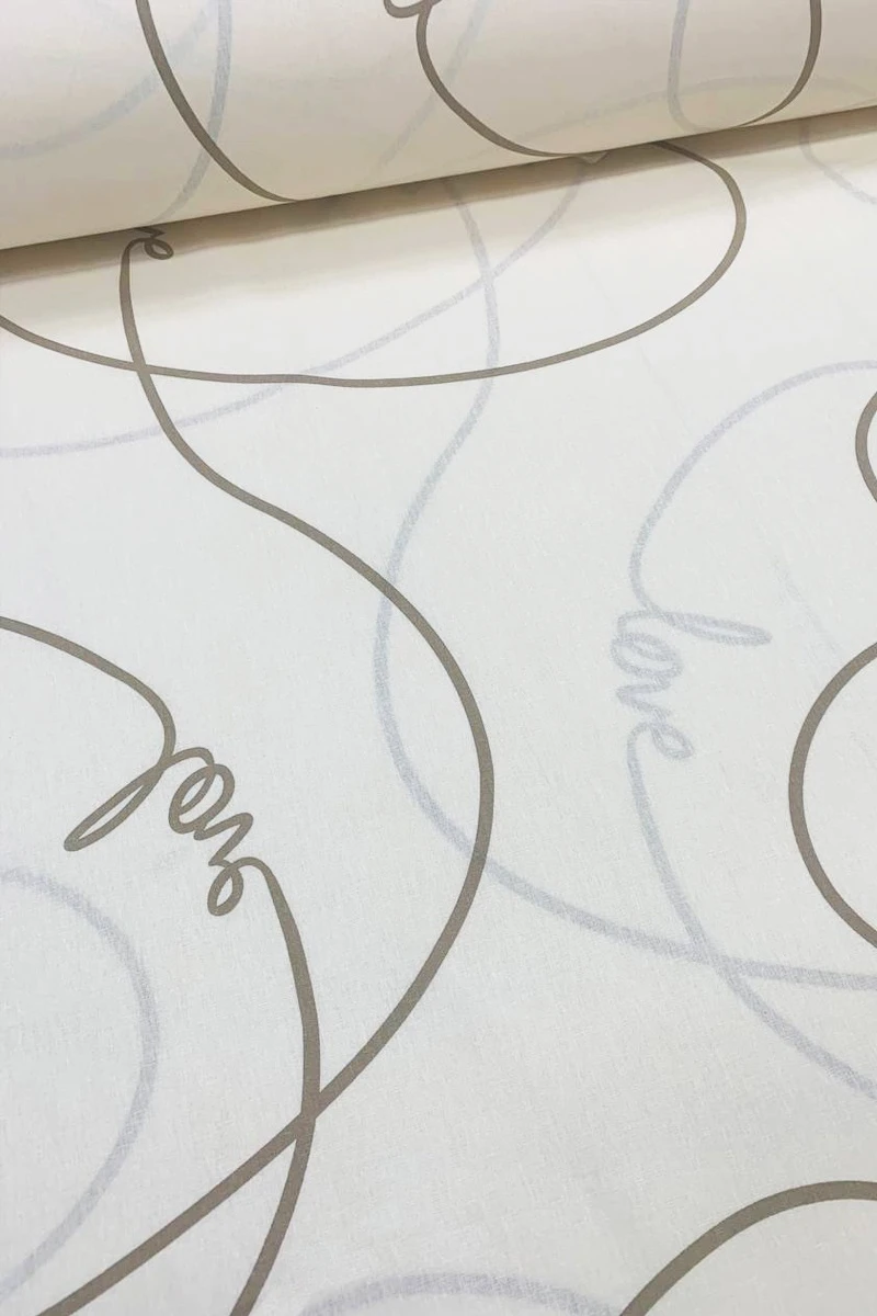 Ткань поплин "ПолиТекс" 110г/м2, 220см "Ритм любви" (шампань)