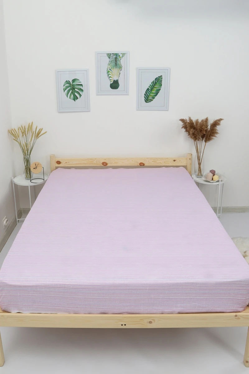 Простыня Полосатый рейс (розовый)