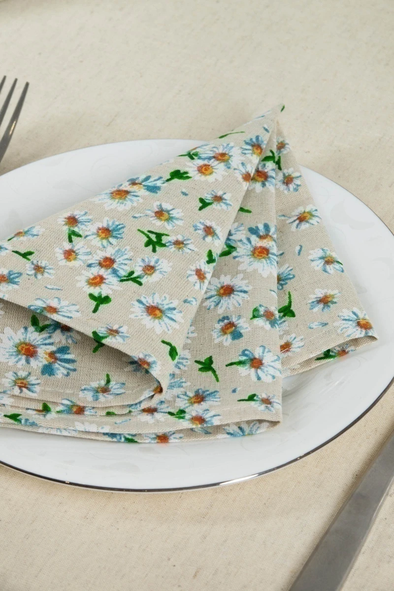 Салфетка полулен "ГОС" Россыпь ромашек