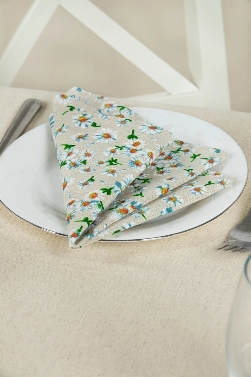 Салфетка полулен "ГОС" Россыпь ромашек