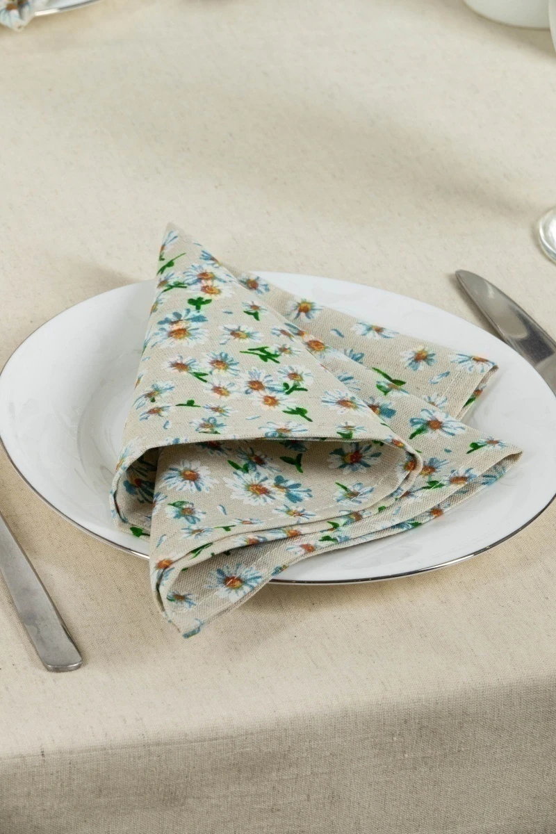 Салфетка полулен "ГОС" Россыпь ромашек