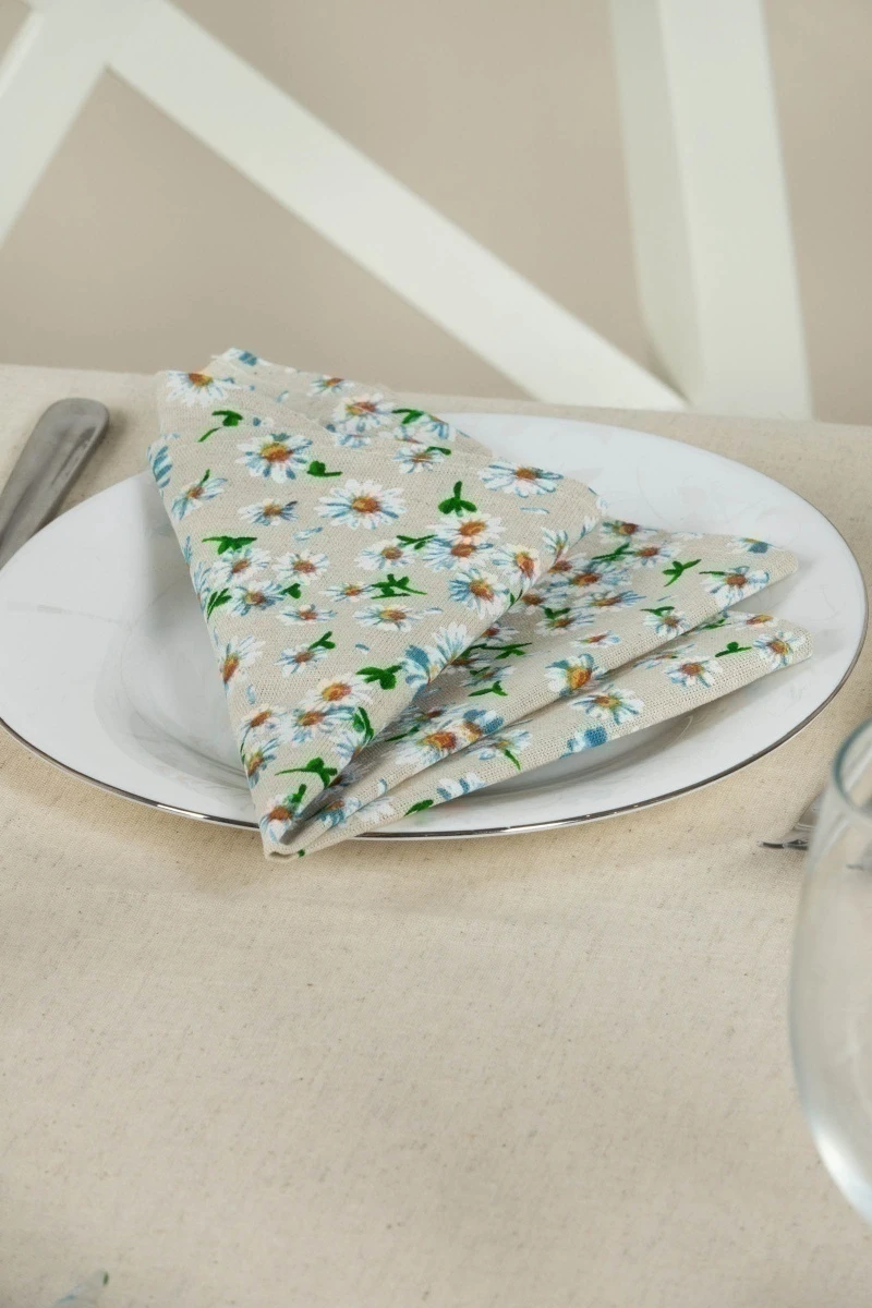 Салфетка полулен "ГОС" Россыпь ромашек