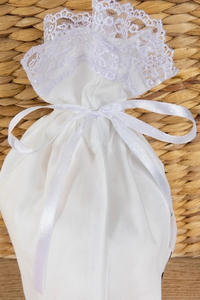 ЭКО мешочек для хранения Отбеленный бязь ГОСТ с вышивкой "ХВ"