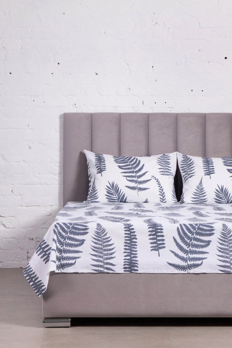 Простыня "ГОС" поплин "Папоротник" белый