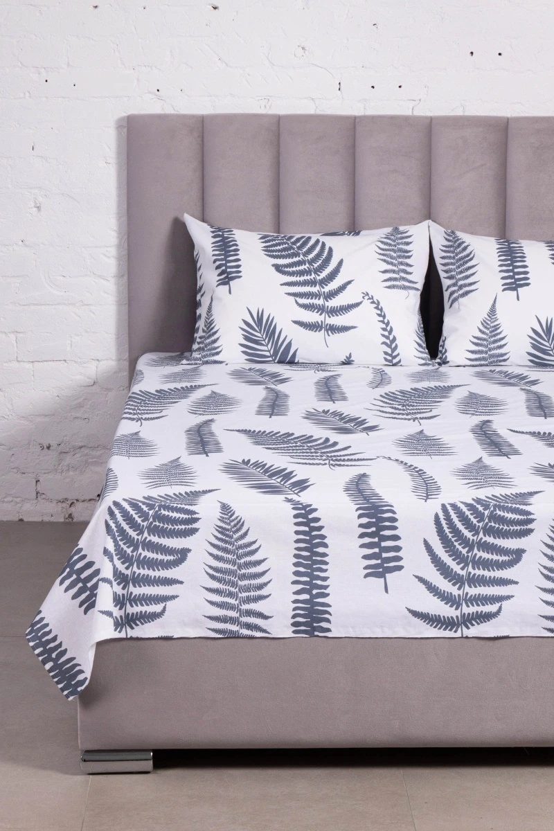 Простыня "ГОС" поплин "Папоротник" белый