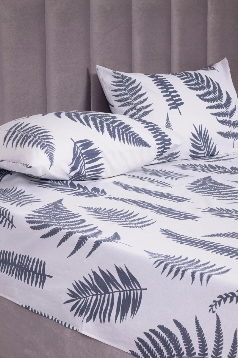 Простыня "ГОС" поплин "Папоротник" белый