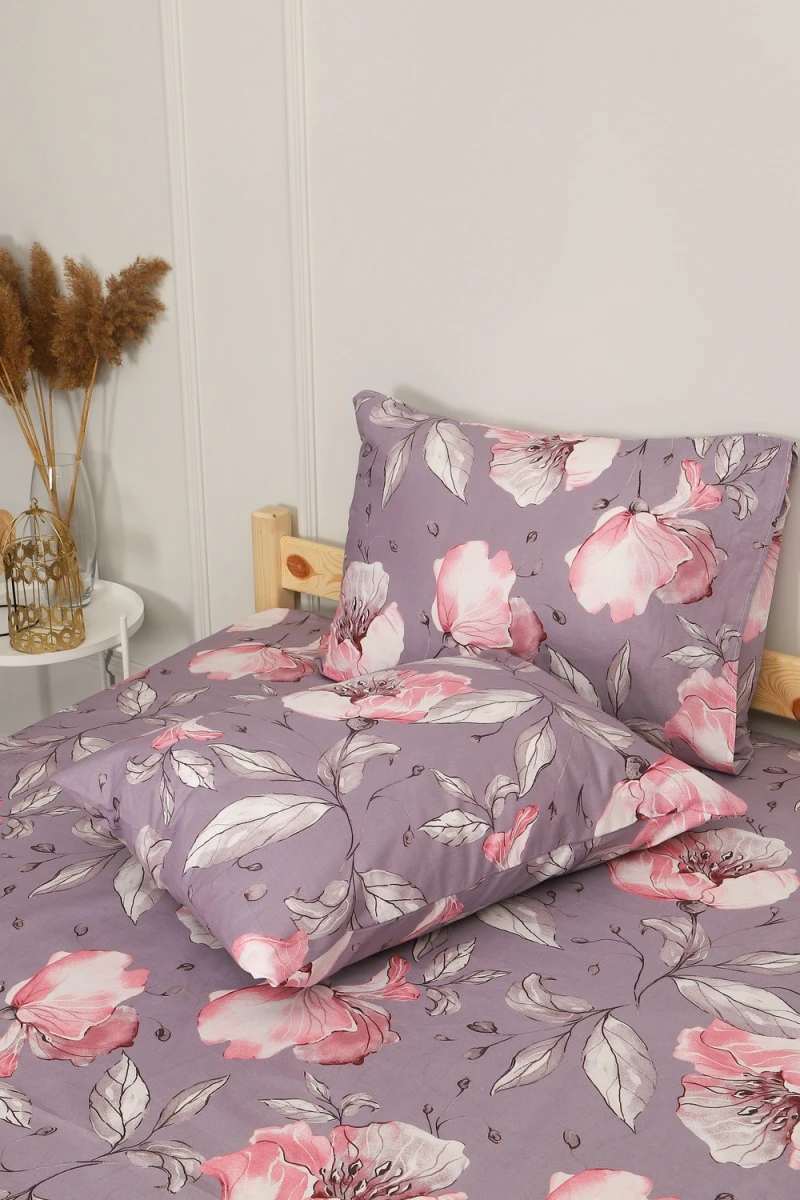 Простыня на резинке бязь ГОСТ Азалия (фиолетовый)