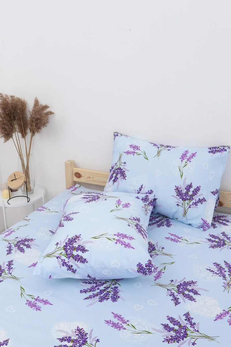 Простыня на резинке бязь ГОСТ Лаванда (светло-голубой)