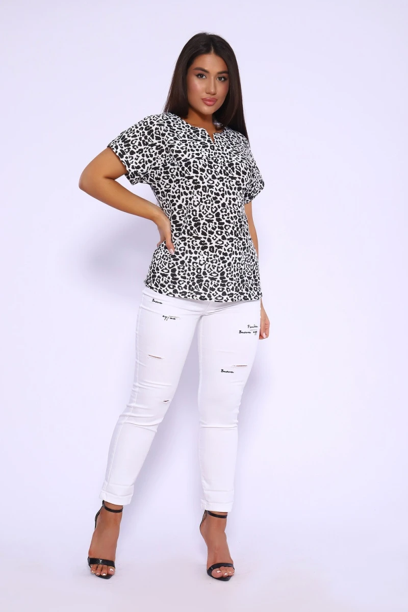 Футболка 32726 (леопард-черный)