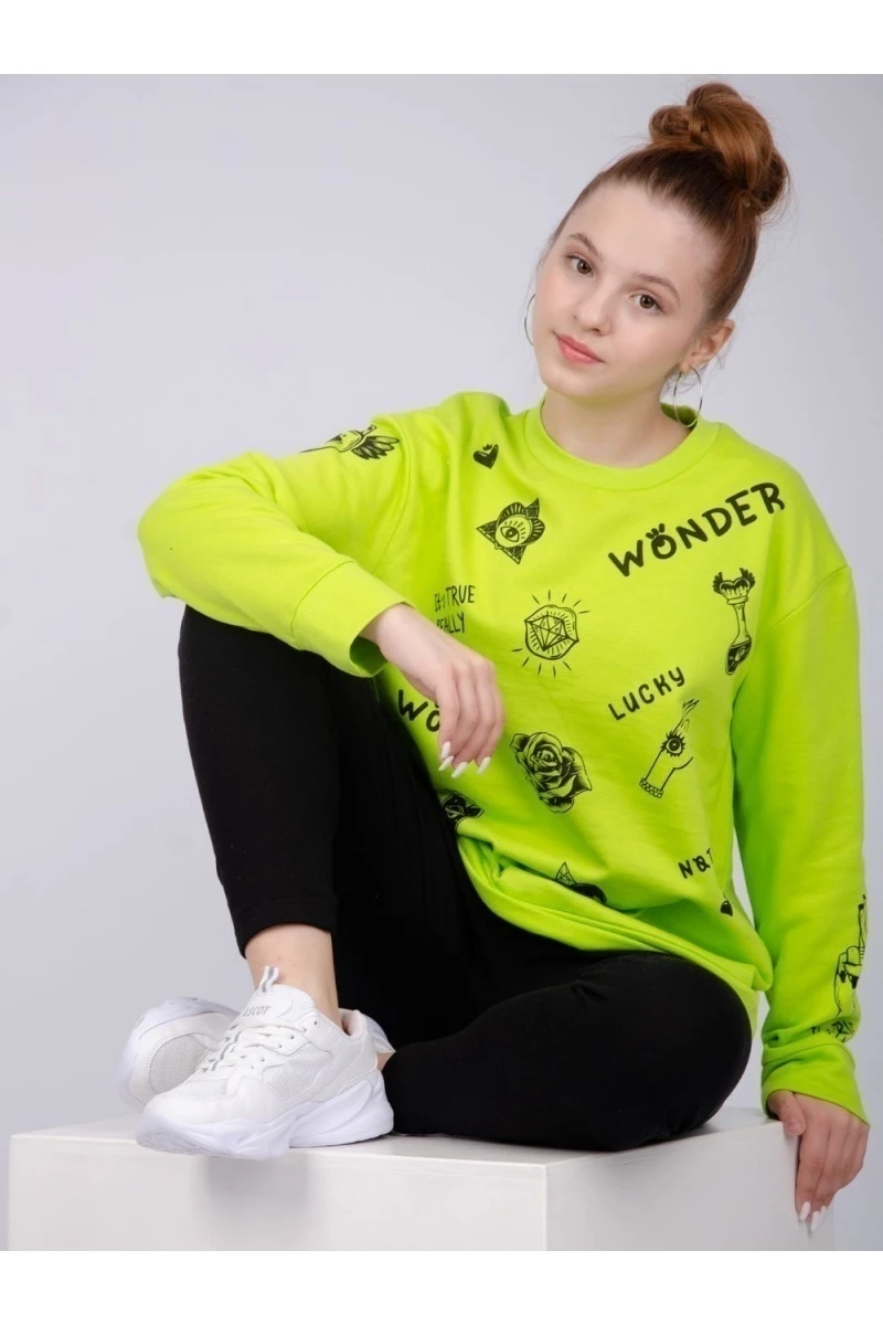 Костюм "КД-117" салатовый, с начёсом, трикотаж