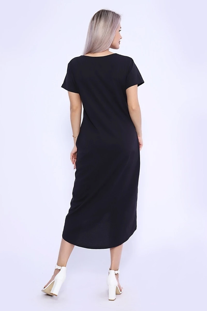 Платье женское - Леопард - 738 - черный