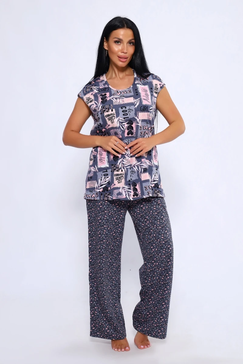 Костюм с брюками 78560 (розовый)