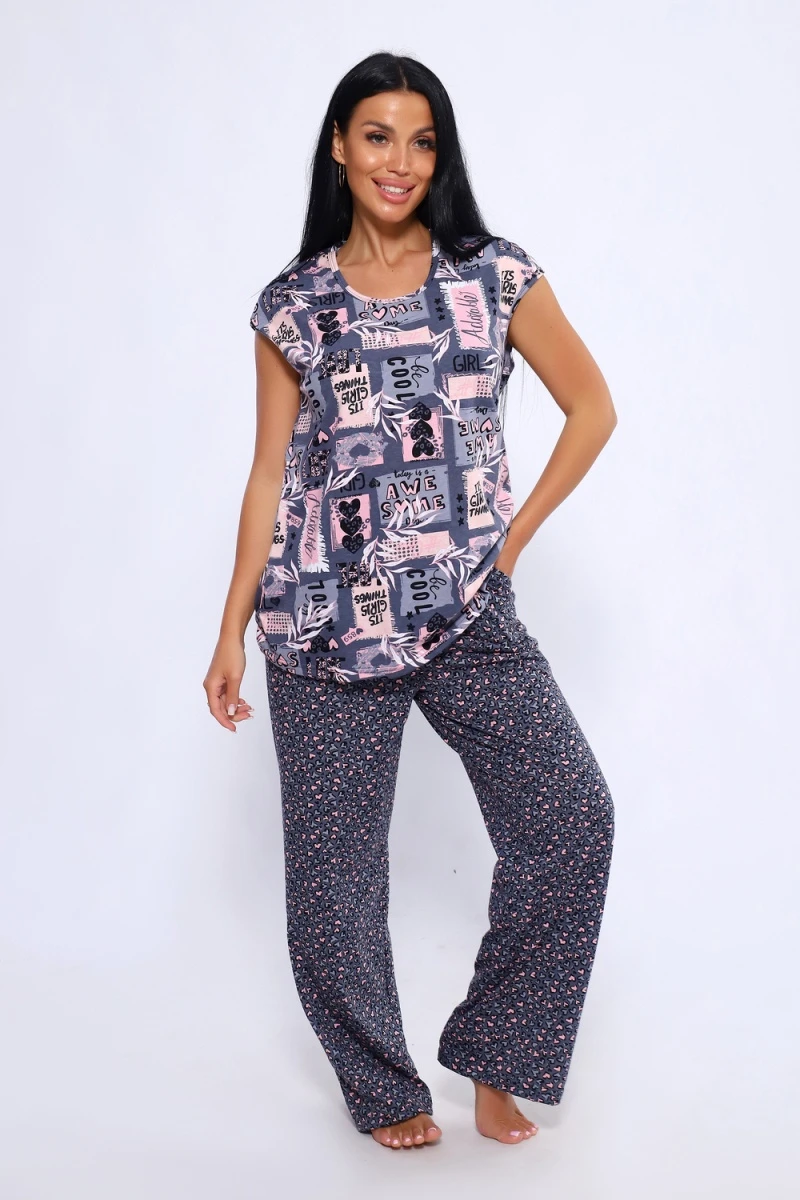 Костюм с брюками 78560 (розовый)