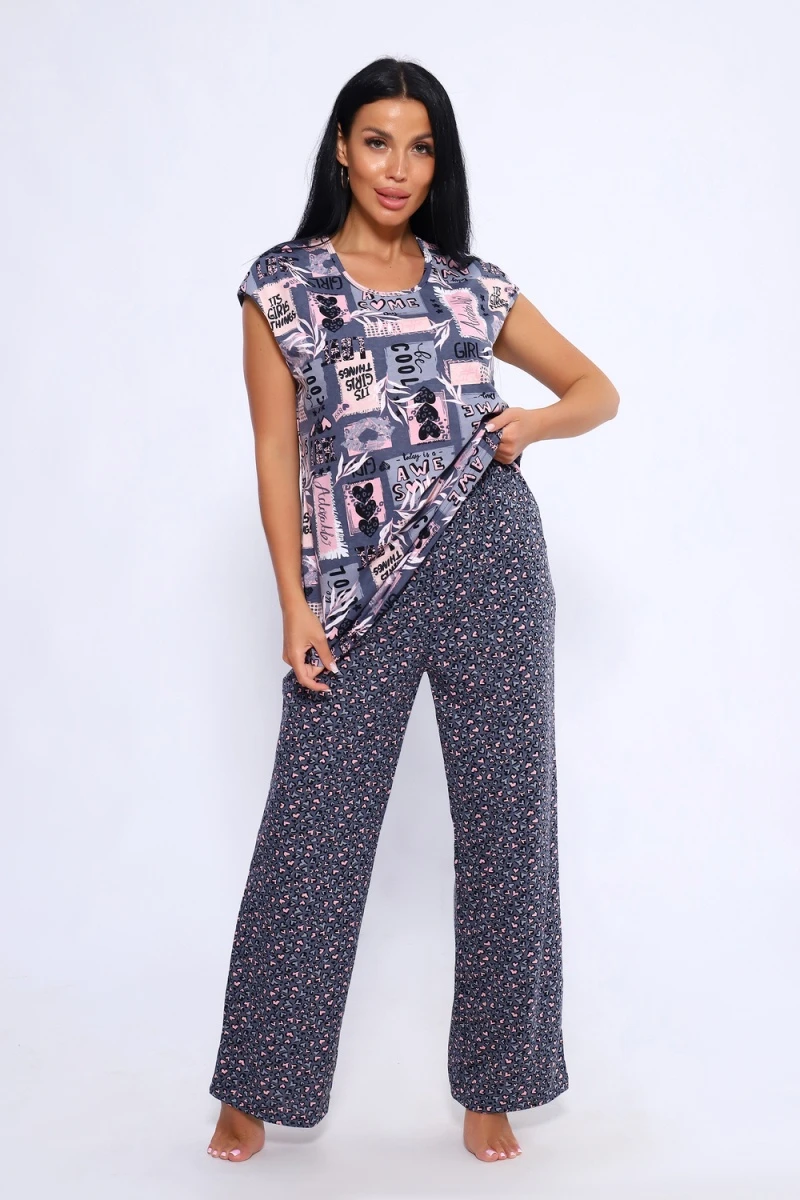 Костюм с брюками 78560 (розовый)