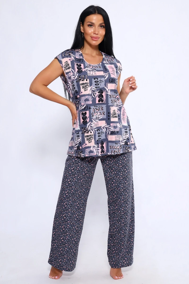 Костюм с брюками 78560 (розовый)