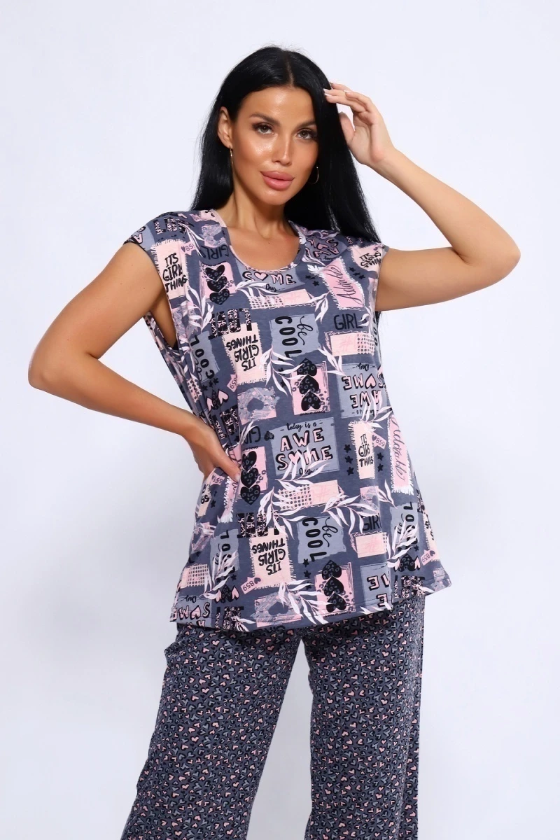 Костюм с брюками 78560 (розовый)