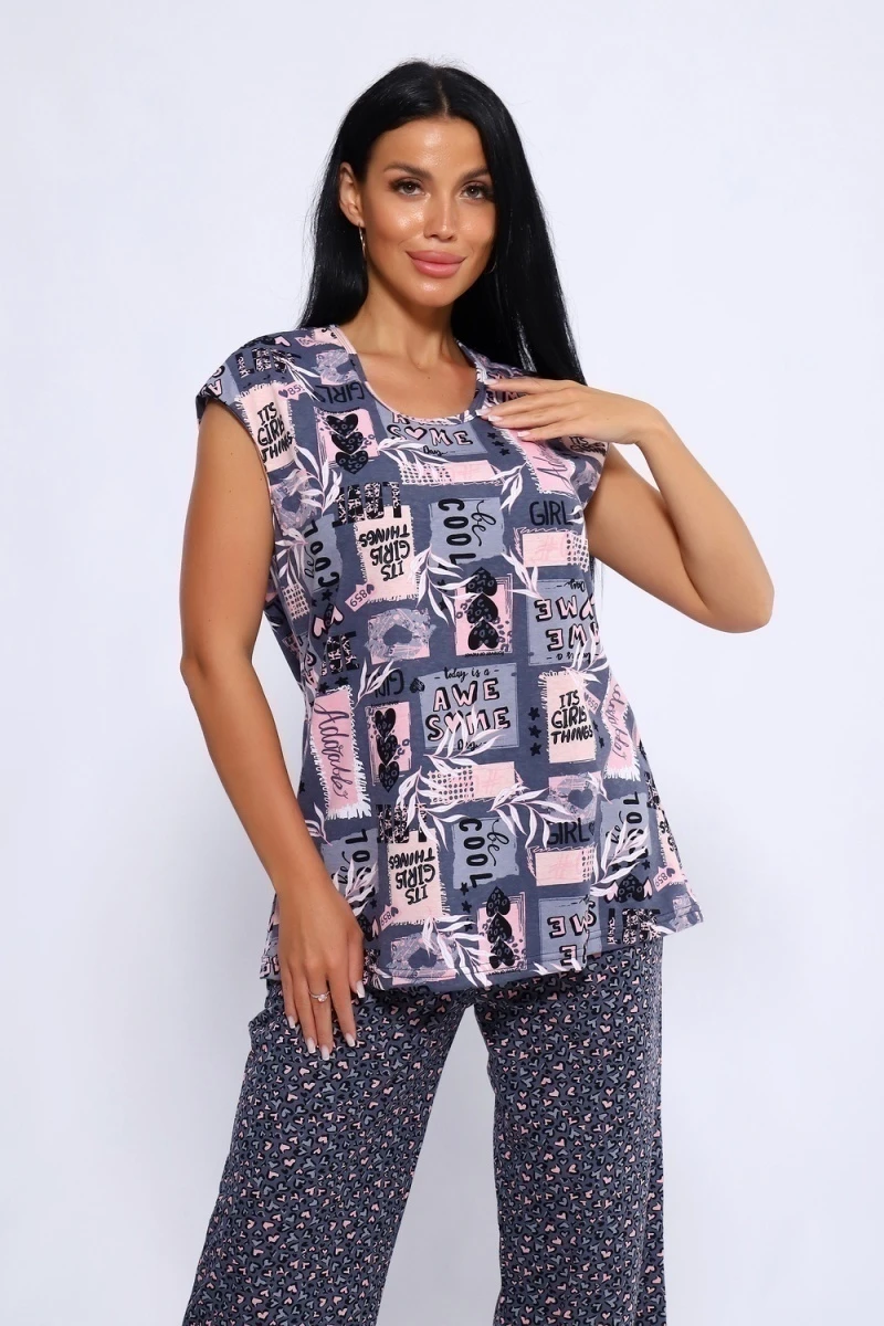 Костюм с брюками 78560 (розовый)