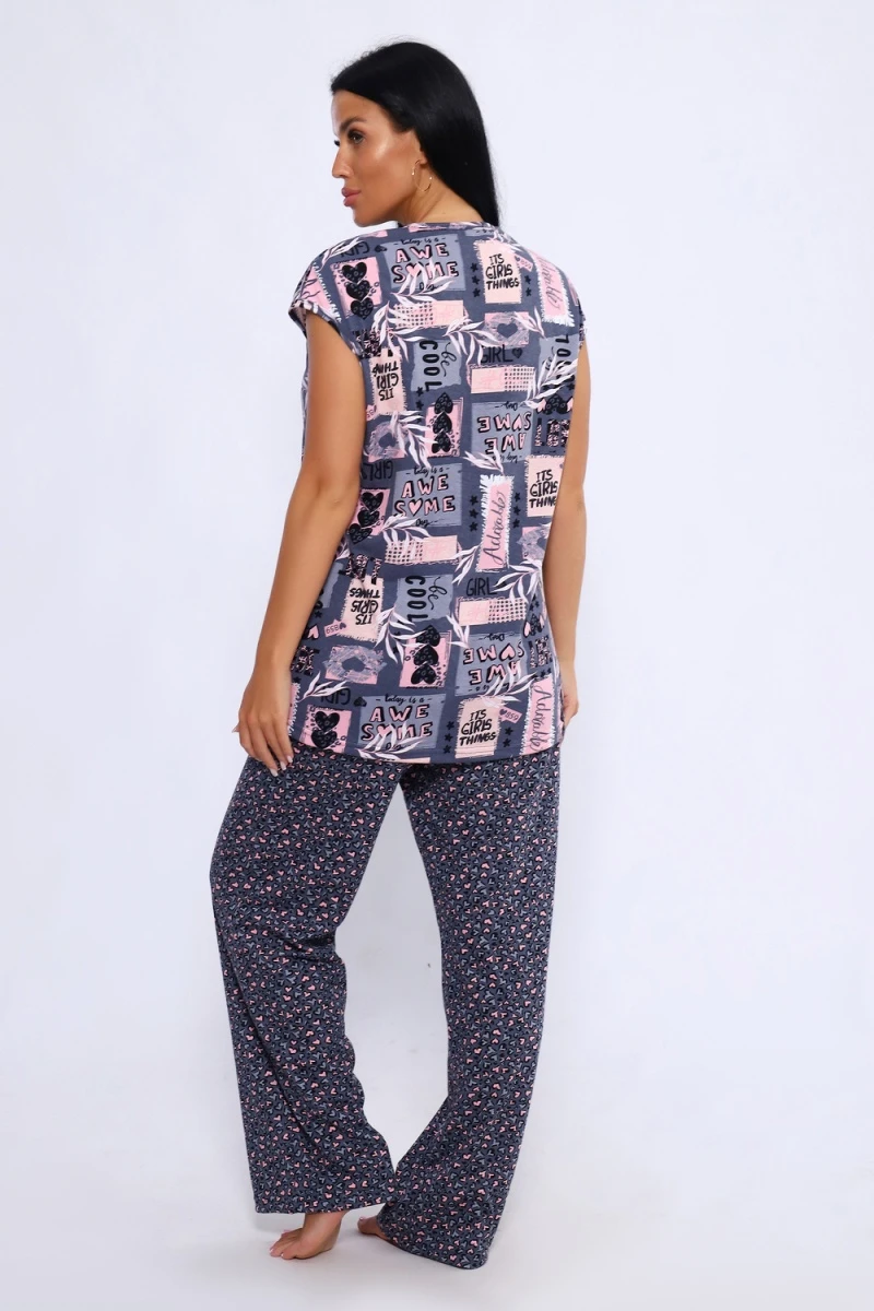 Костюм с брюками 78560 (розовый)