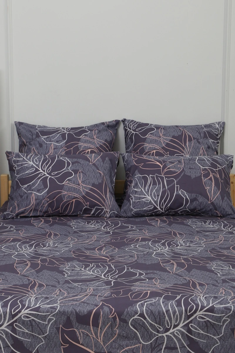 Простыня на резинке перкаль Мираж (темно-синий)