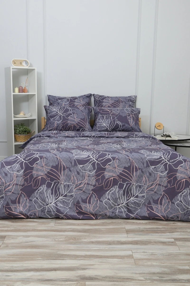 Простыня на резинке перкаль Мираж (темно-синий)