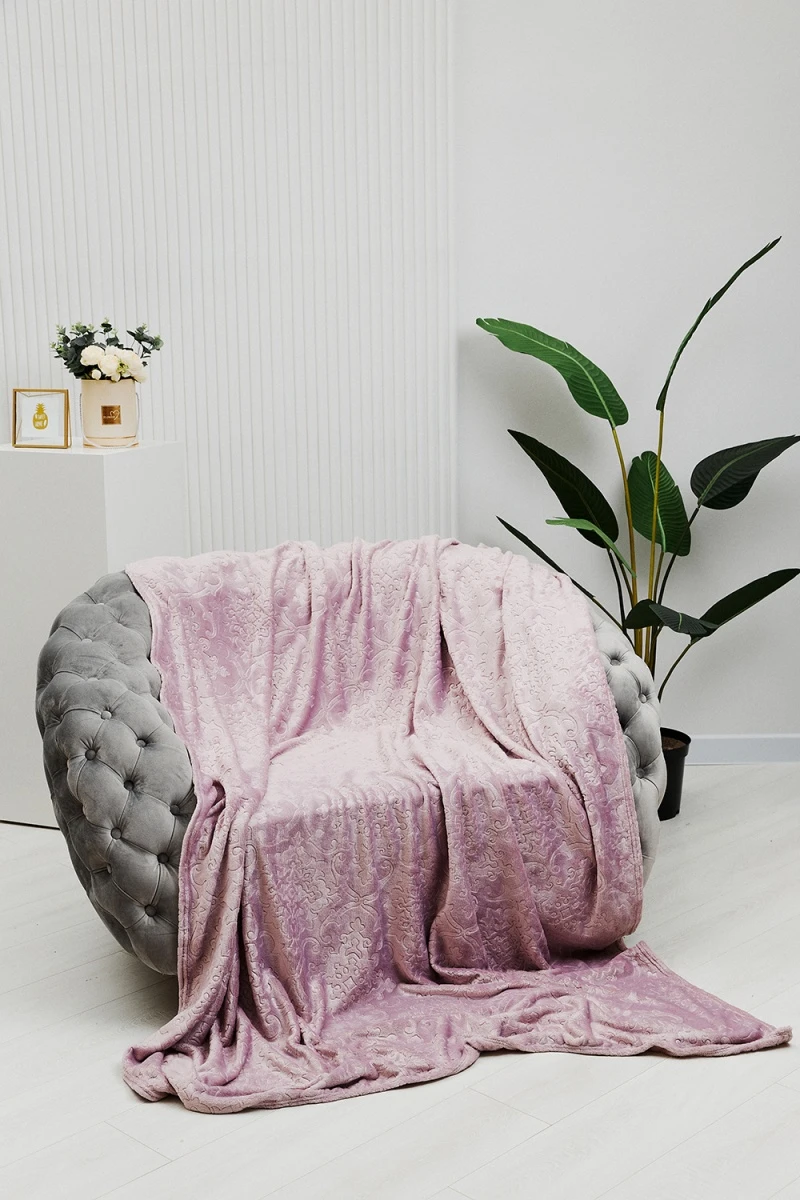 Плед велсофт ST-358 Узор-Сирень (сиреневый)