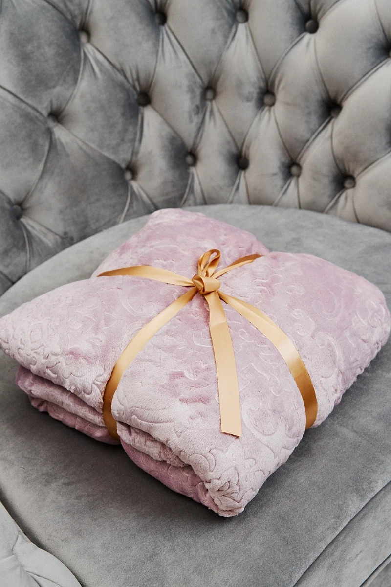 Плед велсофт ST-358 Узор-Сирень (сиреневый)