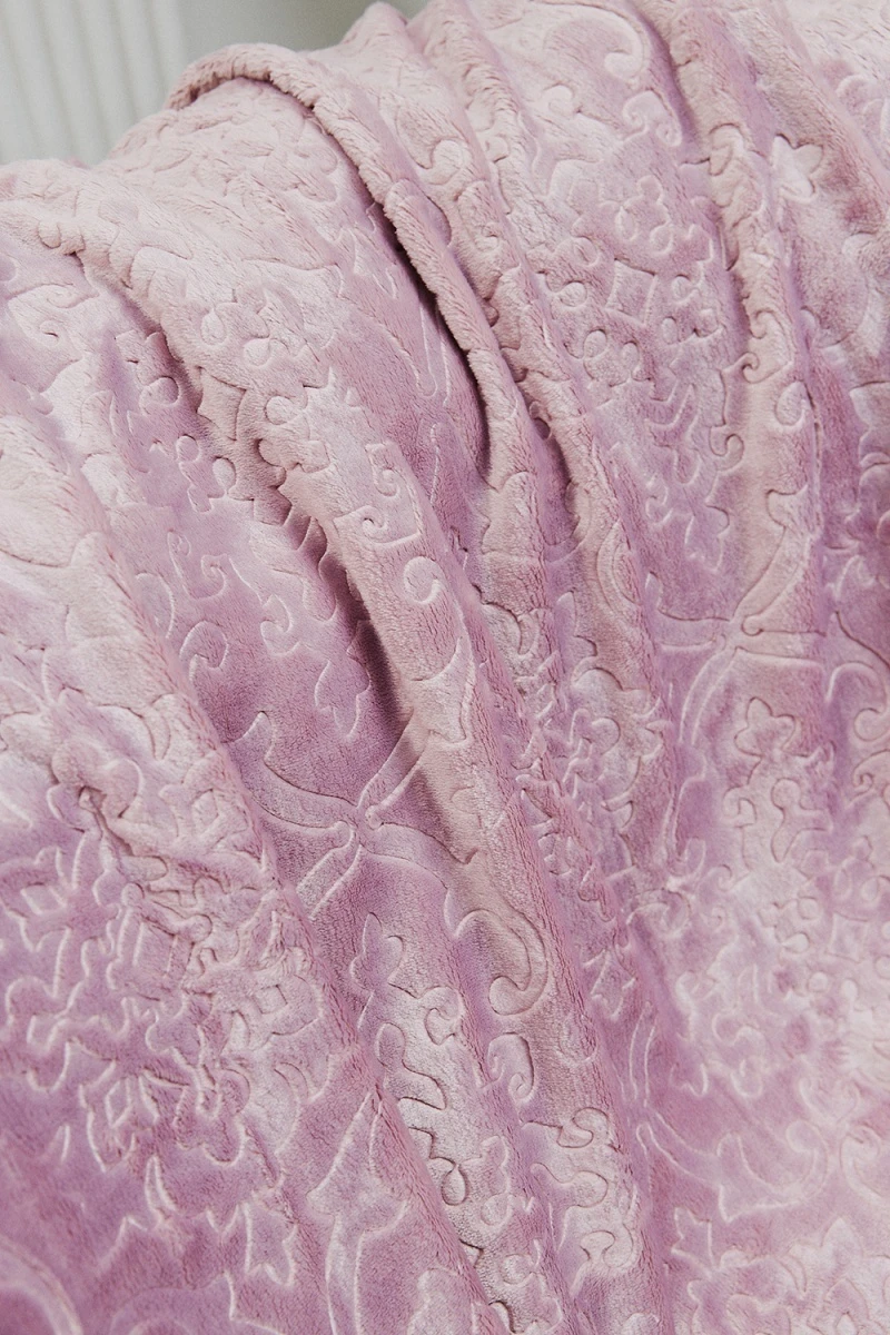 Плед велсофт ST-358 Узор-Сирень (сиреневый)