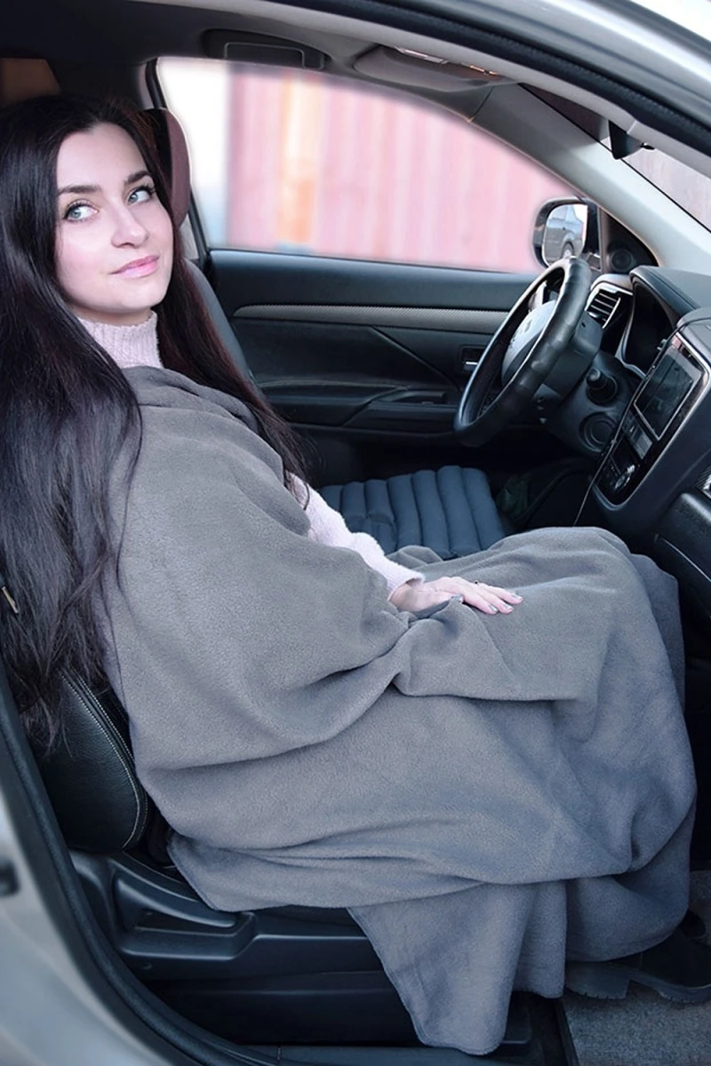 Плед Подушка трансформер в авто (серый)