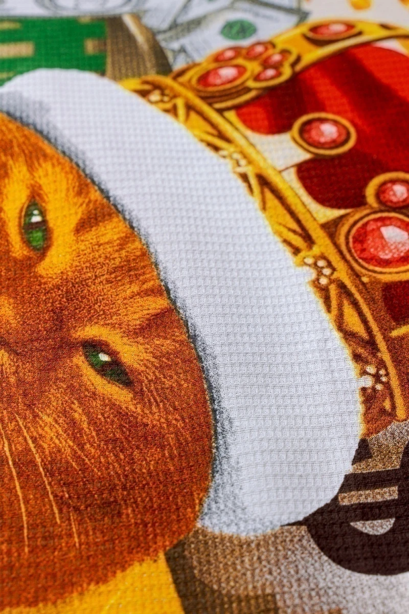 Полотенце Денежный кот (бежевый)